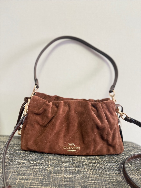 Coach Handbags - NWT Coach Faye Shoulder Bag CCZ55 Quilted Suede Leather Brown Maple Crossbody